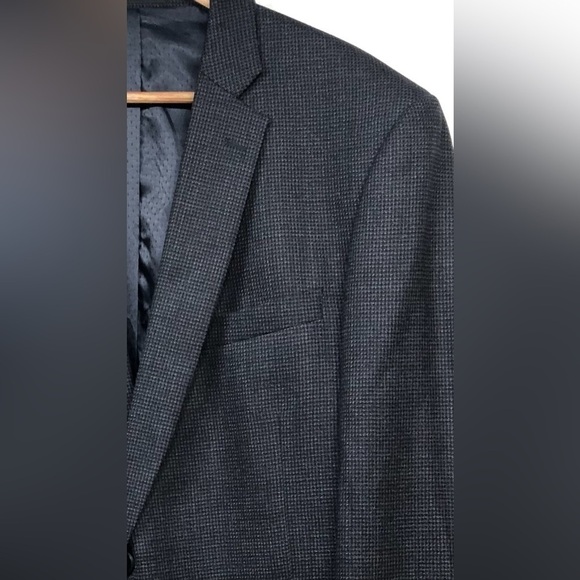 Jean Paul Germain Tweed Navy Blue Blazer Sport Coat Wool Blend Mens 50R - Picture 2 of 16